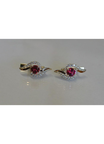 Срібні сережки з накладками з золота Silver Style (366813026)