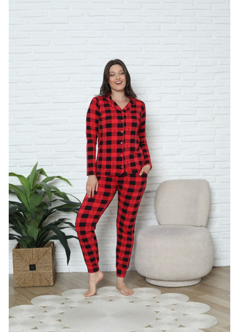 Червона жіноча піжама зі штанами Nicoletta