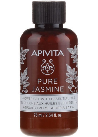 Гель для душу натуральний жасмин з ефірними маслами Pure Jasmine Showergel with Essential Oils 250ml (172863-24406) Apivita (368646595)