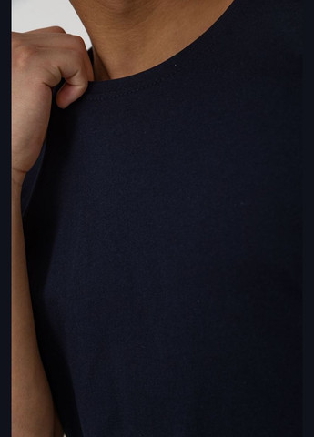 Темно-синя футболка чоловіча однотонна базова, колір темно-синій, Ager