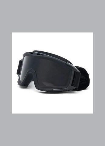 Тактичні захисні окуляри, маска зі змінними лінзами / Панорамні незапітніючі. Колір чорний Daisy (329741369)