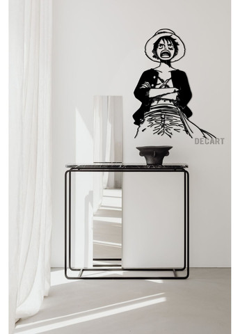 Дерев'яне панно на стіні . Декор у подарунок Монкі Д. Луффі солом'яний капелюх 60х56 см Decart (360610575)