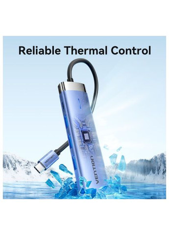 Концентратор USB 3.1 Type-C to HDMI/USB 3.0x3/PD 100W Blue Aluminum Alloy Hub 5-in-1 (TGESB) Vention USB 3.1 Type-C to HDMI/USB 3.0x3/PD 100W Blue Alum (366664024)
