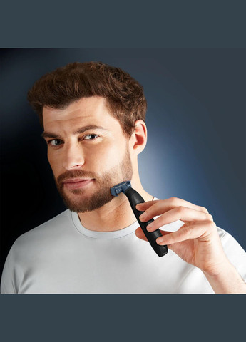 Тример Forever Sharp Sport Collection, для бороди і вусів, мережа+акум., роторний мотор, насадок-3, сталь, чорно-синій Rowenta (314835820)