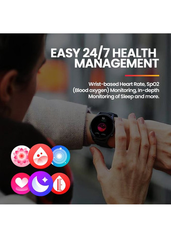 Смарт часы Btalk 3 Plus 1.39" HD Bluetooth звонки, пульсометр, SPO2, фитнес браслет – черный Zeblaze (351855100)