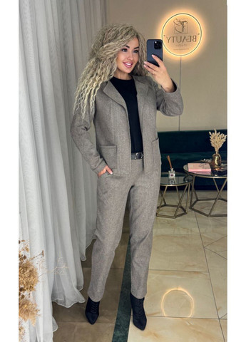 Костюм женский кашемир-жаккарт, теплый и мягкий, пиджак и брюки. Україна (367047873)