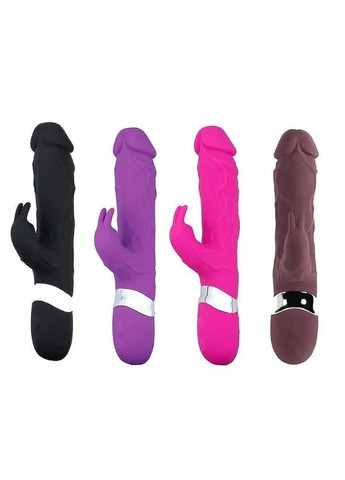 Подвійний вібратор кролик Rabbit Kiss USB чорний силікон + пластик No Brand (303910391)