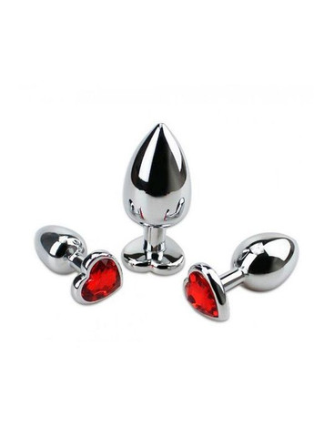 Набір чорних сталевих анальних пробок сердечка - 3 шт. (S/M/L) - Анальні іграшки No Brand (368893350)