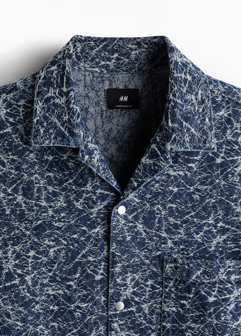 Темно-синяя кэжуал рубашка H&M