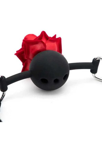 Черный кляп-шар БДСМ для ролевых игр "Роза" – Садо-мазо No Brand (368893457)