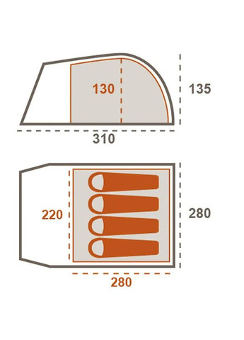 Палатка четырехместная Topeka 4 Capulet Olive (DAS301592) Grand Canyon (335404590)