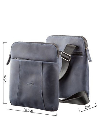 Сумка (11179) Shvigel З вінтажної шкіри Синя (364660092)