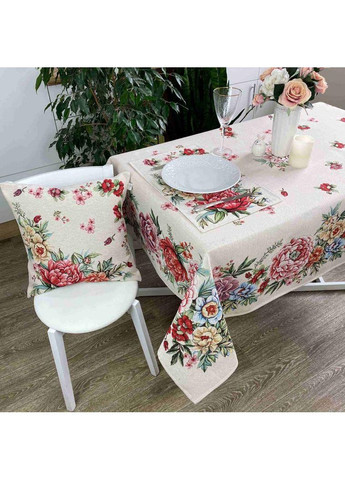 Гобеленова скатертина Alegria 130х140см для вітальні або кухні стильна серветка для столу ProDobro (369365470)