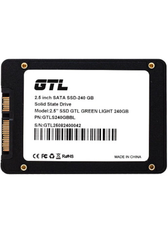 SSD диск 240Gb для ПК та ноутбука 2.5" / SATA III / 3D NAND / 550/500 MB/s GTL Green Light (366249347)