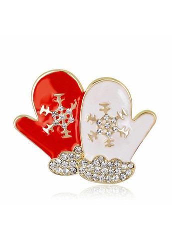Брошь новогодняя Перчатки, унисекс «Christmas mittens» рождественская China (366874810)