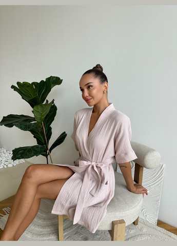 Женский халат Hawaii из муслина пудра Cosy (299718099)