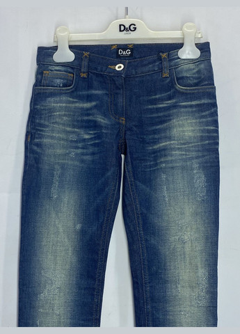 Синие демисезонные зауженные джинсы D&G