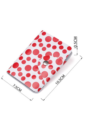 Визитница кожаная вертикальная красный горошек 19081 Белая Shvigel (329146365)