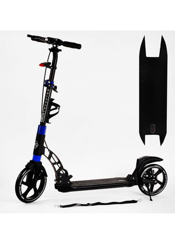 Двоколісний самокат колеса PU, складаний, 2 амортизатори, дискове гальмо, ліхтарик 49х14х93-103 см Best Scooter (289465169)