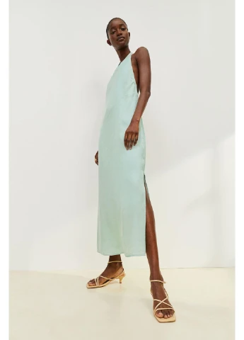 Мятное платье макси лето,мятный, H&M