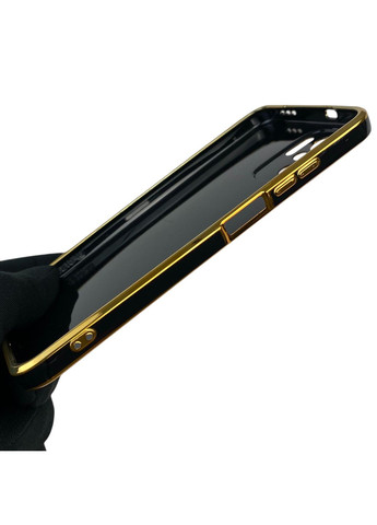 Чохол для Redmi Note 10S з кільцем-підставкою із золотою окантовкою на сяомі редмі нот 10с чорний gs1 Xiaomi (366231547)