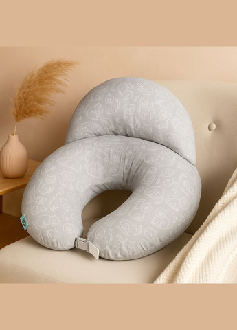 Подушка для кормления Диванчик 60х70х16 см хлопок антиаллергенное волокно котята серая (8-35409*005) Sei Design (331888446)