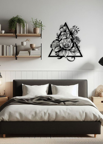 Настінний декор для дому, декоративне панно з дерева "Квітковий цвіт", картина лофт 25х28 см Woodyard (292112836)