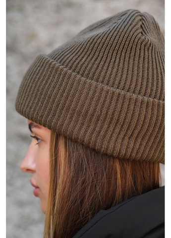 Подовжена трикотажна шапка біні докер dominic khaki Without (362501542)
