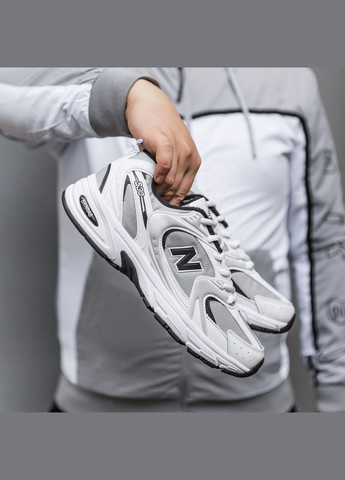 Білі Зимовий кросівки зимові чоловічі new balance 530 winter white gray black fleece | нью беланс 530 білі сірі чорні з флісом No Brand