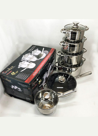 Набор посуды UN-5037 12 предметов (16; 16; 18; 20; 24; сковорода 24 см) Unique (364664754)