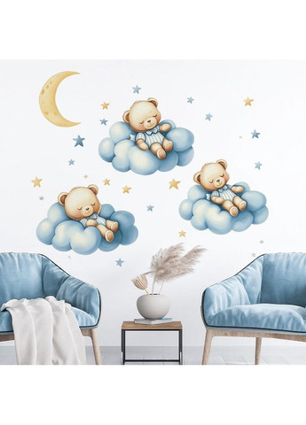 Наклейка интерьерная на стену Мишки спят на облаках (OK0107_1) No Brand (368293899)