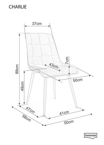 Стул CHARLIE черный каркас/карри Intarsio (365461501)