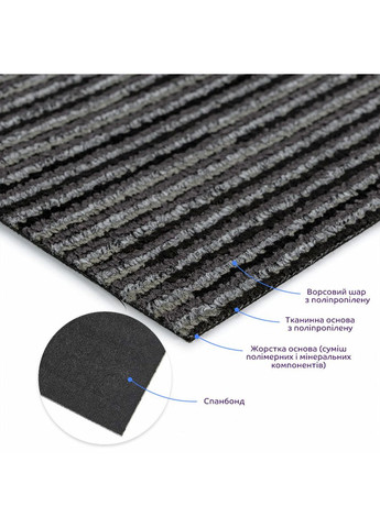 Плитка под ковролин без клеевого слоя 500х500х4мм Чёрно-серый SW-00002713 Sticker Wall (372444976)