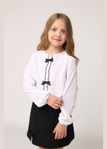 Блуза з довгим рукавом для дівчинки колір білий CB-00276953 Yuki (338375882)