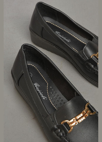 Let's Shop Лоферы женские черного цвета лоферы черный з искусственная кожа, украина — демисезон (301505859)