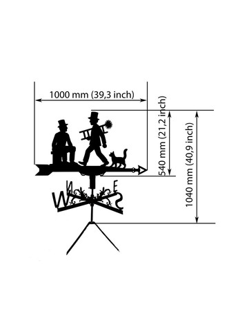 Флюгер Сажотруси, Сажотрус, флюгер на дах з металу 3 мм.. Большой 100 см No Brand (368896758)