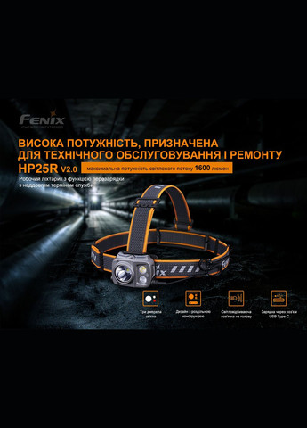 Ліхтар налобний HP25R V2.0 Fenix (353503333)
