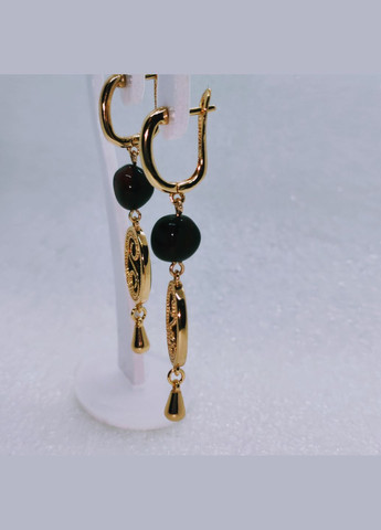 Сережки 3187 з натуральним бурштином MINOV (317045168)