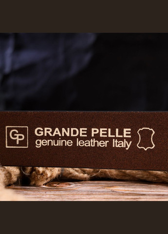 Якісний чоловічий ремінь із натуральної шкіри коричневий 21461 Grande Pelle (329199136)