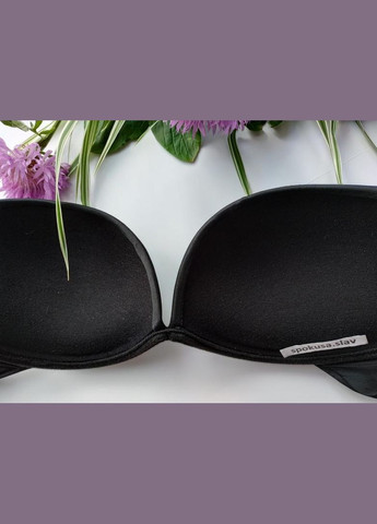 Чорний модний бюстгальтер пушап 2+ double білий гладенький лормар дабл Lormar поліамід