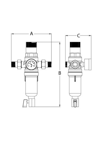 Фільтр самоочістн.с редуктором тиску і манометром KR.1249 1" ЗР (KR2960) KOER (323479985)