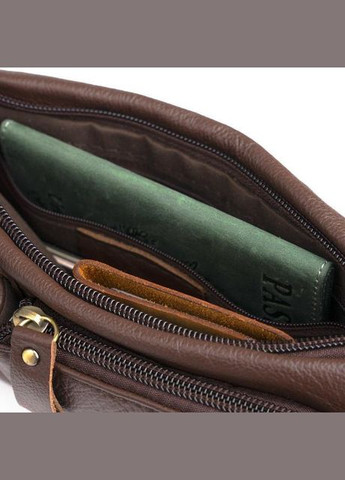 Сумка на пояс через плече чоловіча з натуральної шкіри Коричневий 35241 Vintage (335008011)