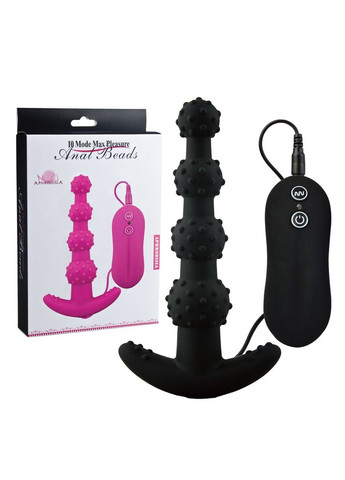 Анальна пробка з вібрацією кулі ялинка Масажер простати Anal Beads Рожевий No Brand (303888106)