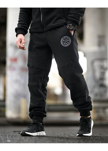 Чоловічий флісовий спортивний костюм Руни чорний осінь/зима No Brand (368848769)