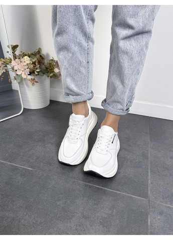 Жіночі шкіряні кросівки білого кольору для щоденного комфорту та стильного міського образу (відшив 3 дні) Paradize білі демісезони (371763618)