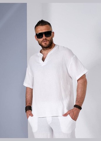 Білий літній костюм чоловічий з шортами No Brand