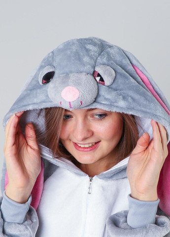 Плюшевий кігурумі з капюшоном у вигляді зайця кролика з довгими вухами (1067) My Kigu (340960758)