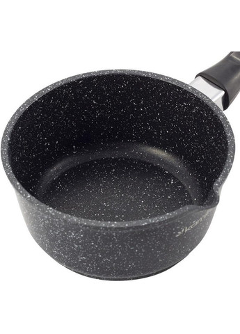 Ківш Black Marble індукційний, зі скляною кришкою Ø16х8 см Kamille (289364264)