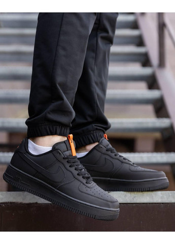 КРОССОВКИ ЖЕНСКИЕ NIKE AIR FORCE 1 07 LOW TOTAL BLACK НАЙК АИР ФОРС 1 ПРЕМИУМ No Brand чёрные демисезоны (369391618)