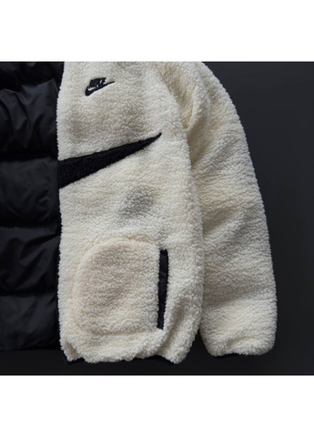 Чорна зимня ❄️двостороння куртка❄️високоякісна водовідштовхувальна не продувна плащівка та штучна овчина No Brand